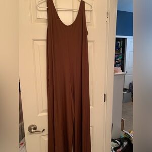 Solid brown Lularoe Natalie jumpsuit